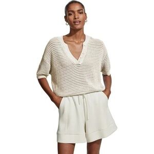 Varley Callie Knit Top in Egret, Size Large